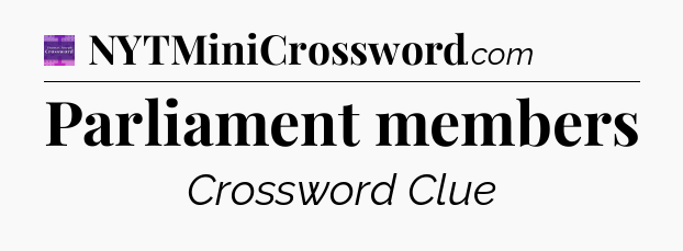 Parliament members - Thomas Joseph Crossword