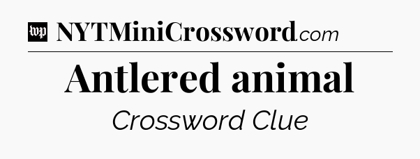 Antlered animal Crossword Clue