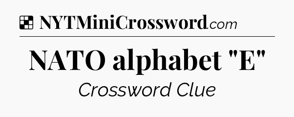 Solution: NATO alphabet 