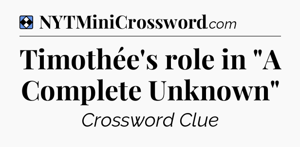 Solution: Timothée's role in 