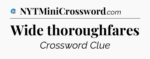 Wide thoroughfares Crossword Clue