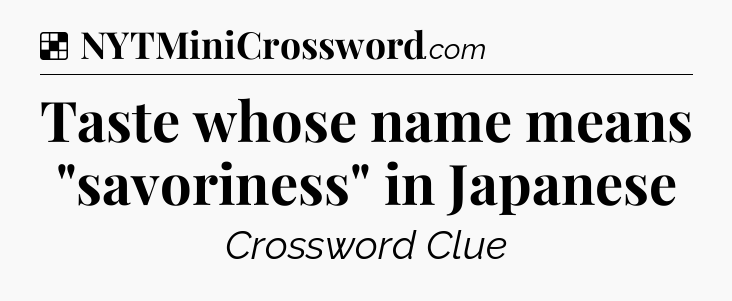 Solution: Taste whose name means 