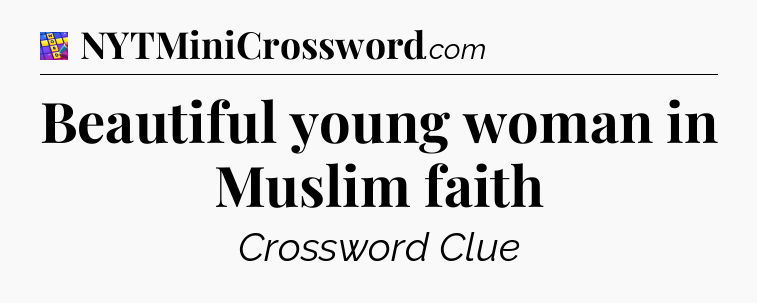 Beautiful young woman in Muslim faith Codycross