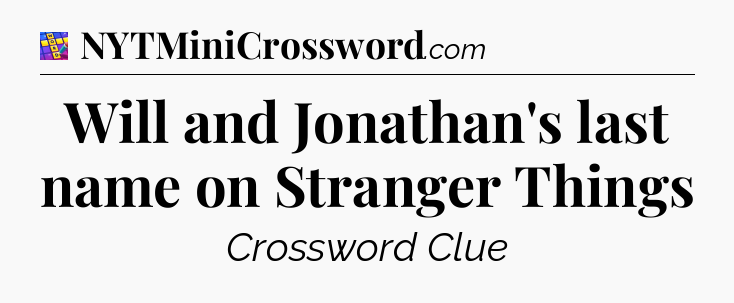 Will and Jonathan's last name on Stranger Things Codycross