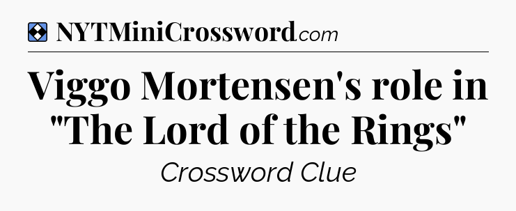 Solution: Viggo Mortensen's role in 