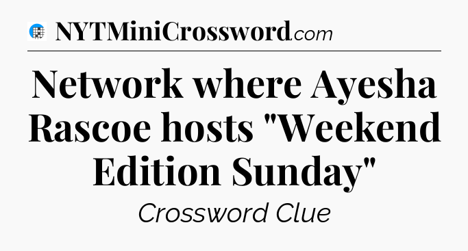Network where Ayesha Rascoe hosts 