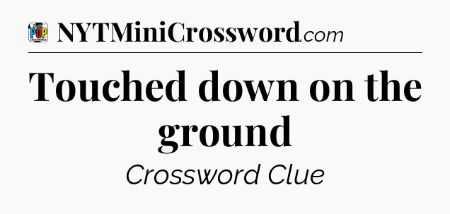 Touched down on the ground Crossword Clue