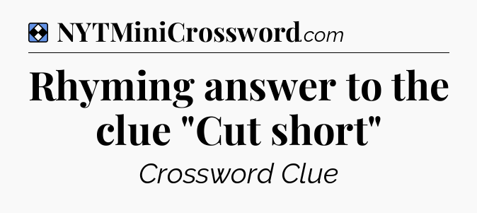 Solution: Rhyming answer to the clue 
