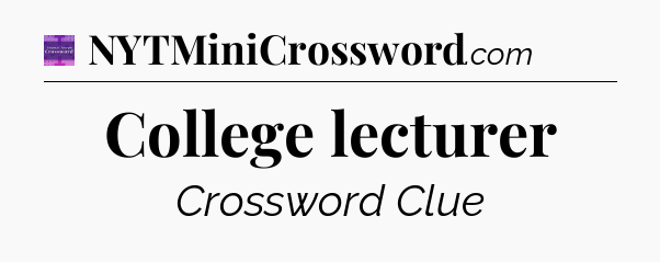 College lecturer - Thomas Joseph Crossword