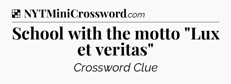 Solution: School with the motto 