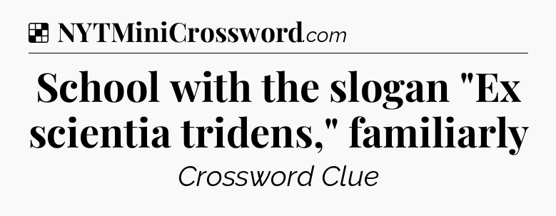 Solution: School with the slogan 