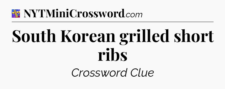 South Korean grilled short ribs Codycross