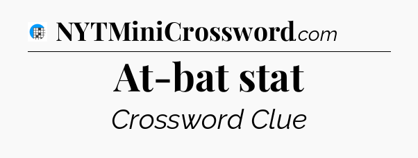 At-bat stat Crossword Clue