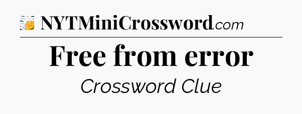 Free from error - 7 Little Words