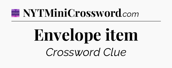 Envelope item - Thomas Joseph Crossword