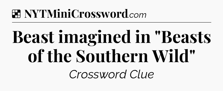 Solution: Beast imagined in 