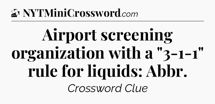 Airport screening organization with a 