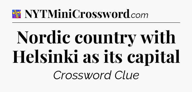 Nordic country with Helsinki as its capital Codycross