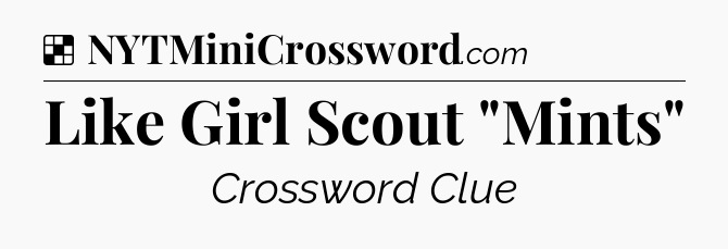 Solution: Like Girl Scout 