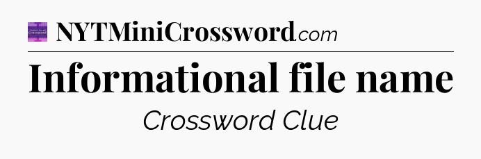 Informational file name - Thomas Joseph Crossword