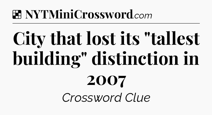 Solution: City that lost its 