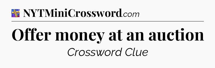 Offer money at an auction Codycross