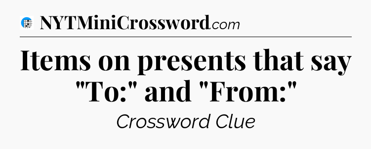 Items on presents that say 