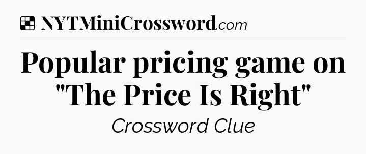 Solution: Popular pricing game on 