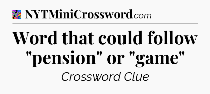 Word that could follow 