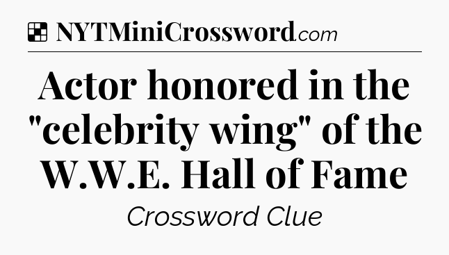 Solution: Actor honored in the 