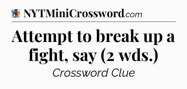 Attempt to break up a fight, say (2 wds.) Crossword Clue