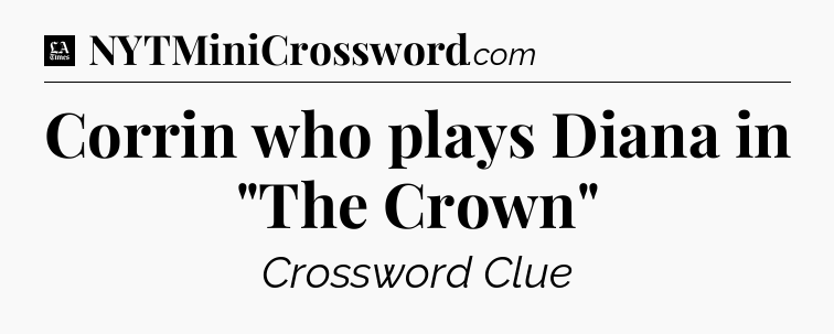 Corrin who plays Diana in 