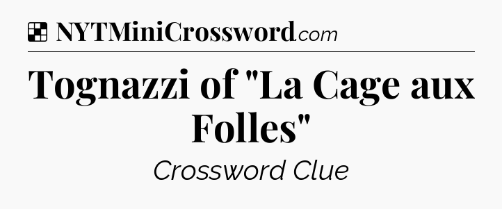 Solution: Tognazzi of 