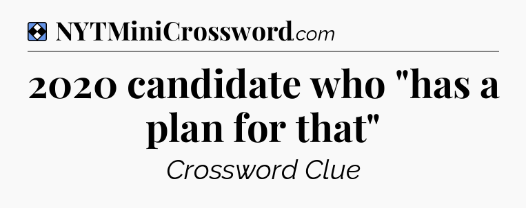 Solution: 2020 candidate who 