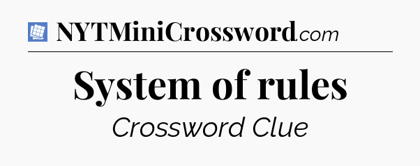 System of rules Puzzle Page Crossword Clue