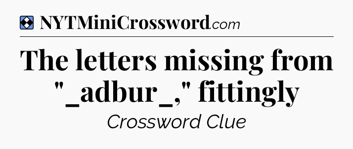 Solution: The letters missing from 