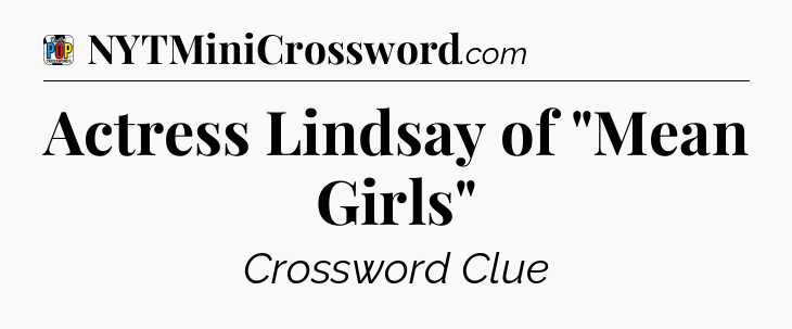 Actress Lindsay of 