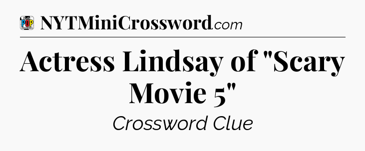 Actress Lindsay of 