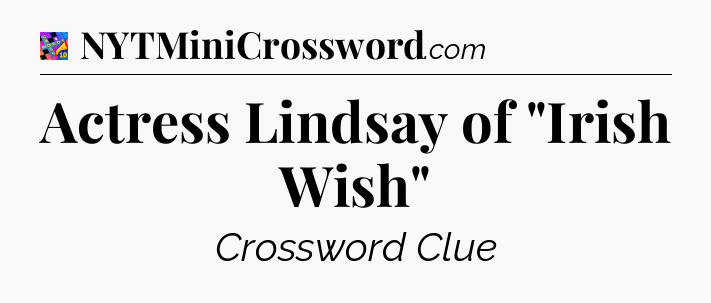 Actress Lindsay of 
