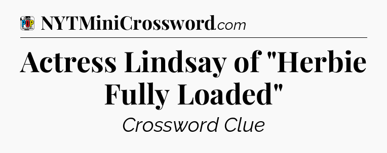 Actress Lindsay of 