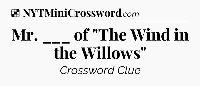 Solution: Mr. ___ of 