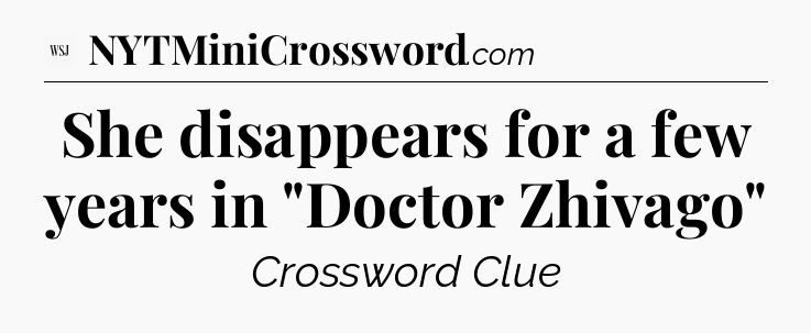 She disappears for a few years in 