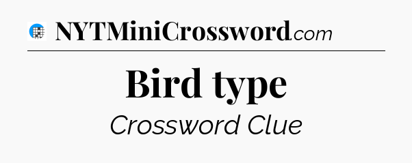 Bird type Crossword Clue