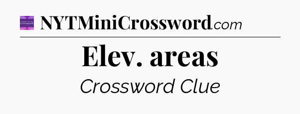 Elev. areas - Thomas Joseph Crossword