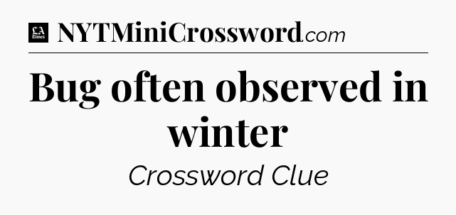 Bug often observed in winter - LA Times Crossword