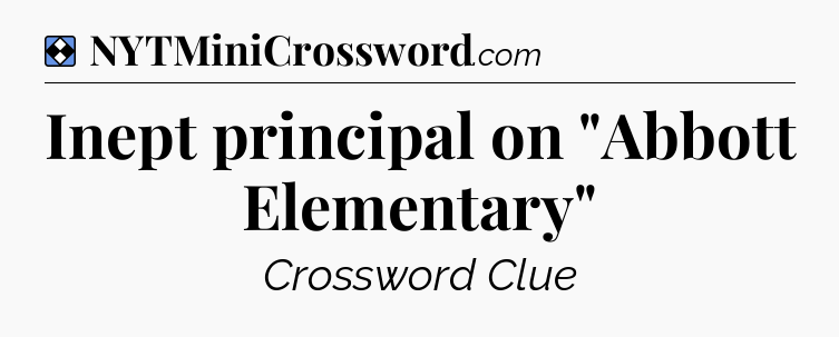 Solution: Inept principal on 