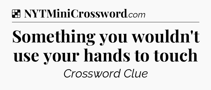 Solution: Something you wouldn't use your hands to touch - NYT Crossword