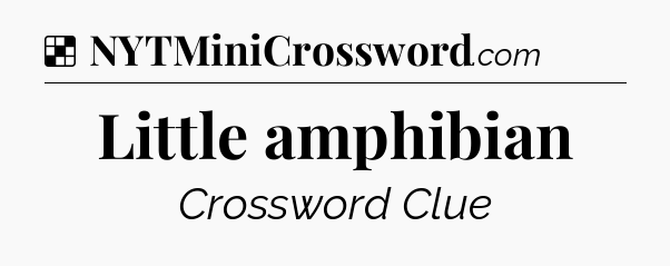 Solution: Little amphibian - NYT Crossword