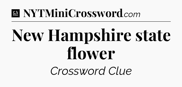 New Hampshire state flower - LA Times Crossword