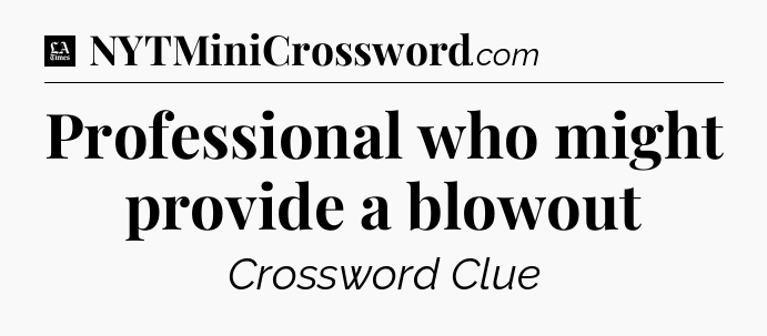 Professional who might provide a blowout - LA Times Crossword